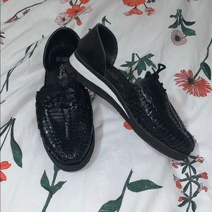 Leather huarache shoes